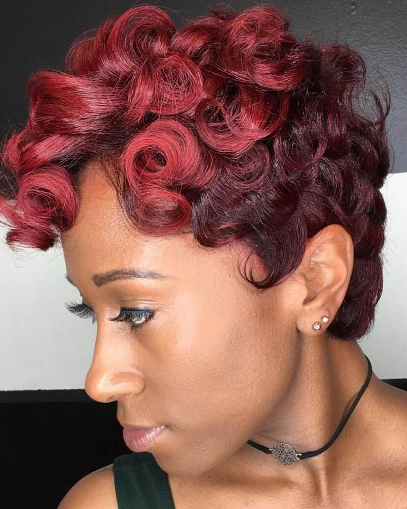 black women short hairstyles rosewood ombre hairstyle Luxe Digital