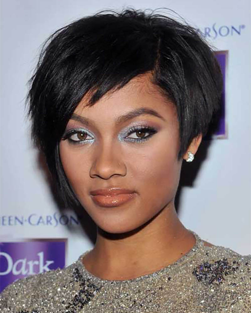 black women short hairstyles short stacked choppy bob Luxe Digital