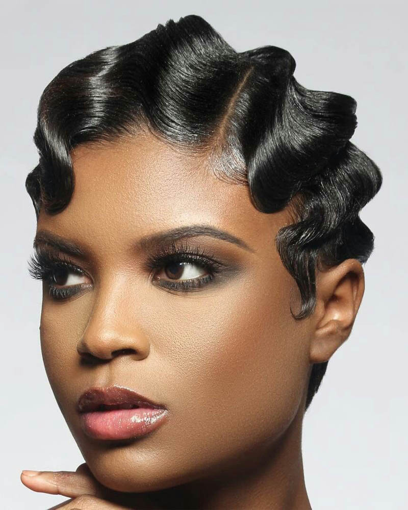 Finger waves short hair hotsell black girl