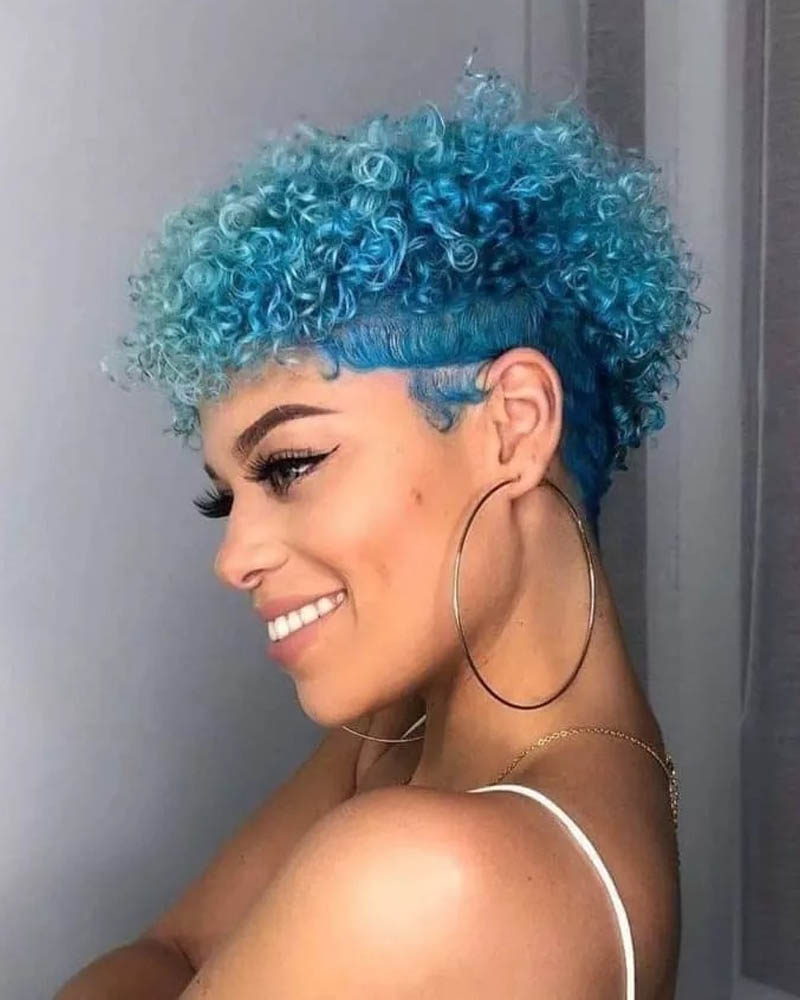 black women short hairstyles tapered pixie with defined curly top Luxe Digital