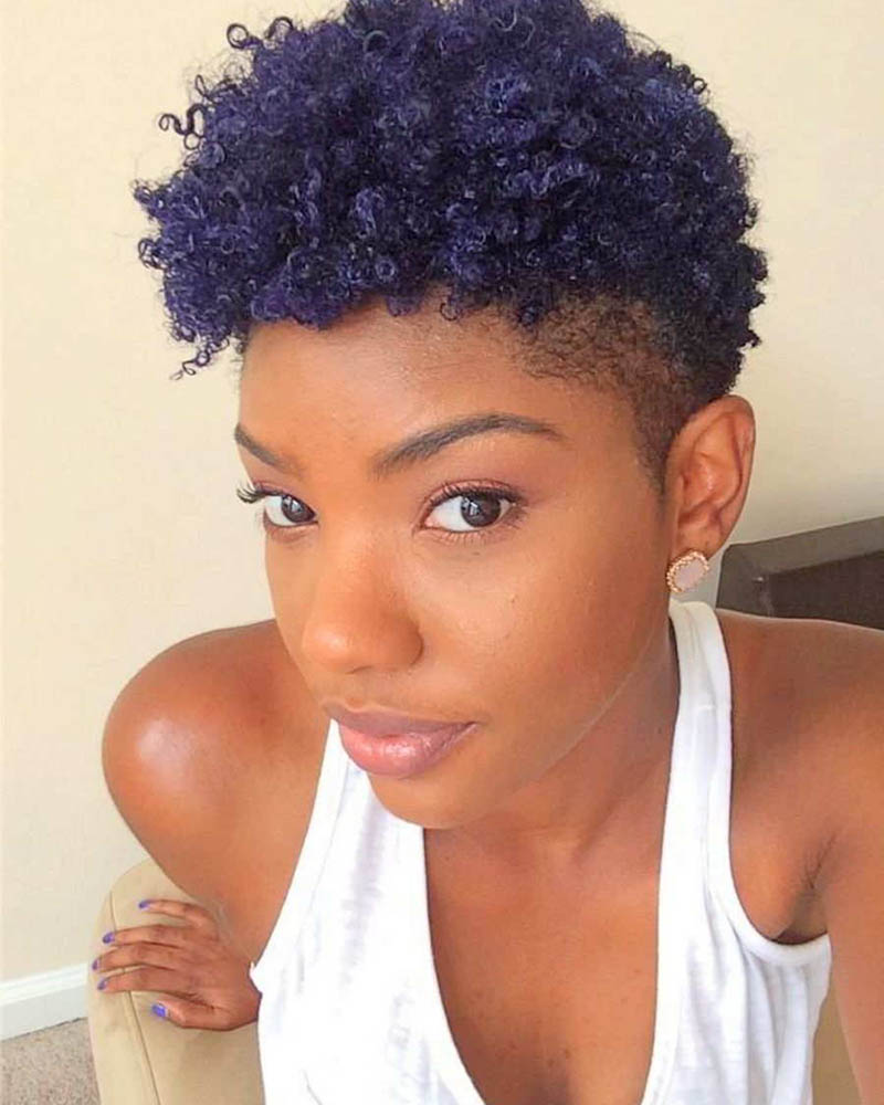 black women short hairstyles tapered pixie with long springy curls Luxe Digital