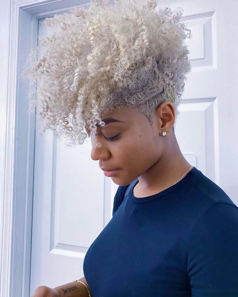 black women short hairstyles taper faded with natural curls Luxe Digital