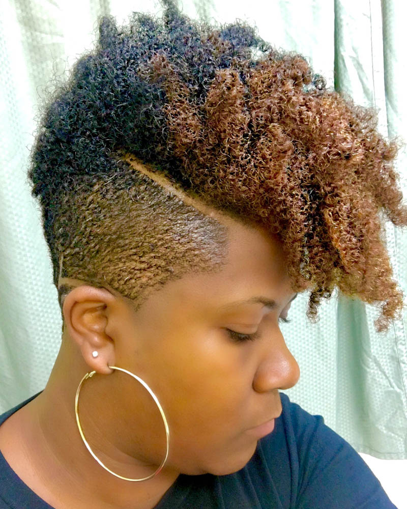 black women short hairstyles fade with curly mohawk Luxe Digital