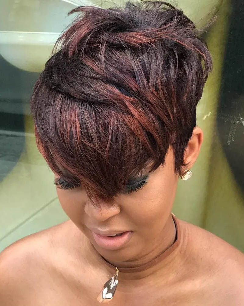 black women short hairstyles layered pixie cut Luxe Digital