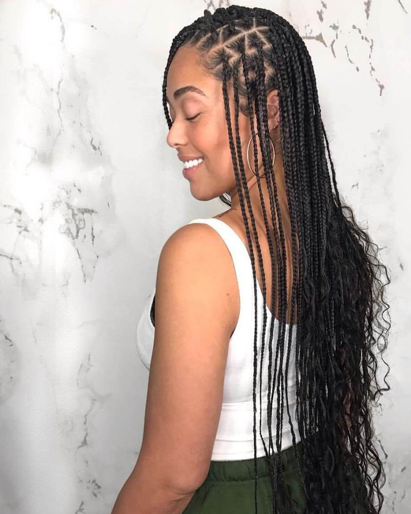 knotless braids women knotless braid with curly ends Luxe Digital