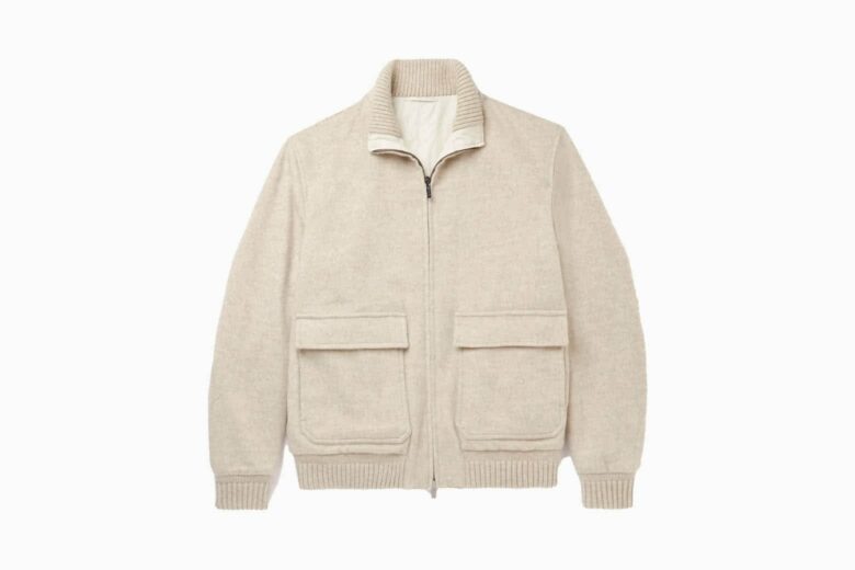 Kiton Suede and Nylon Bomber Jacket