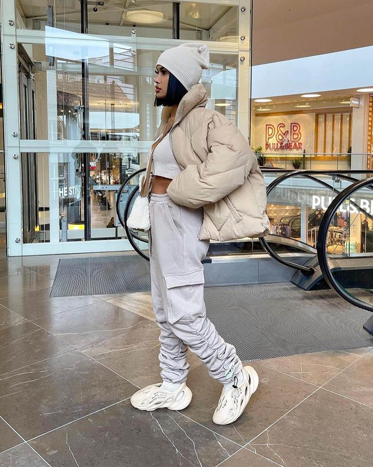 yeezy foam runner white on feet