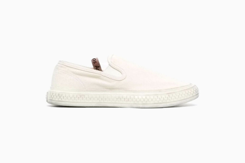 White leather slip ons on sale womens