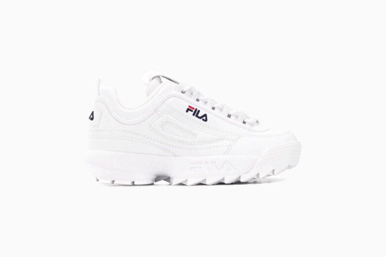 best white sneakers women fila disruptor - Luxe Digital