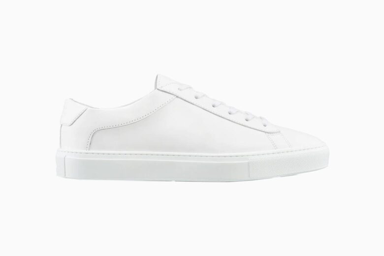 Mens all white leather hot sale sneakers