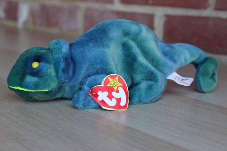 Ty Beanie Baby 9 inch Rainbow The Iguana Chameleon Toy for sale online 