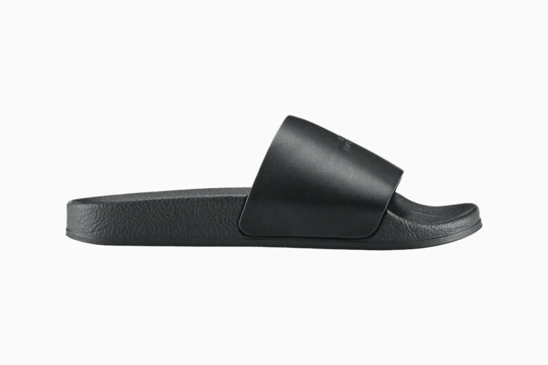 Plain black hot sale slides womens