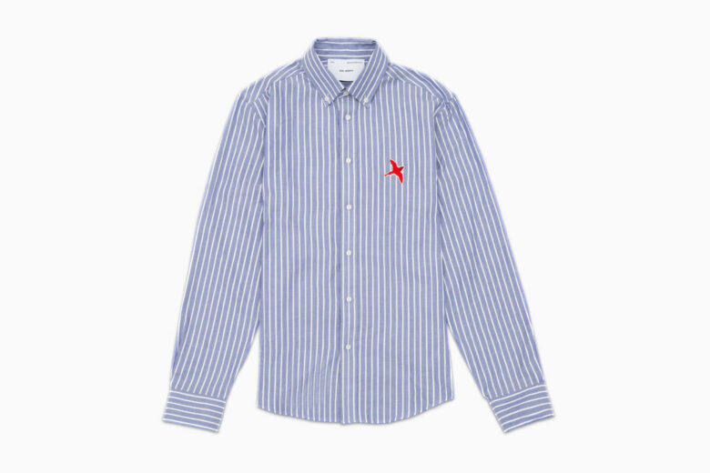 best casual shirts men axel arigato rouge bee bird striped shirt - Luxe Digital