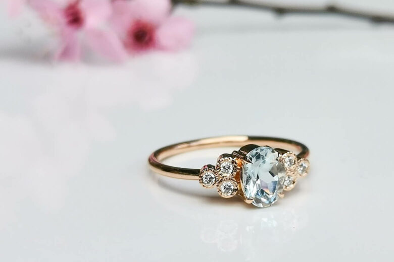 best gemstone engagement rings aquamarine engagement rings - Luxe Digital