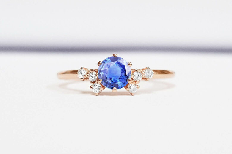 Different colored store engagement rings