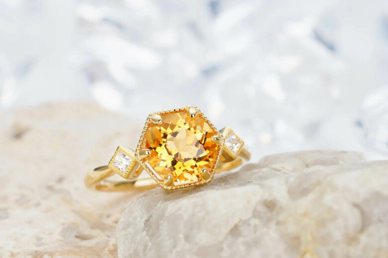best gemstone engagement rings citrine engagement rings - Luxe Digital