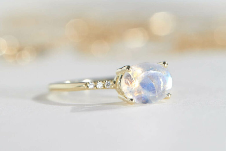 best gemstone engagement rings moonstone engagement rings - Luxe Digital