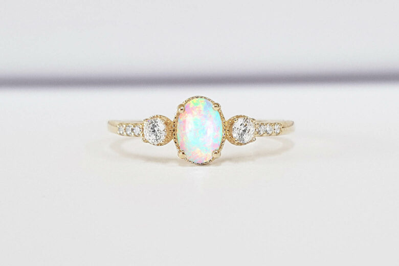 best gemstone engagement rings opal engagement rings - Luxe Digital