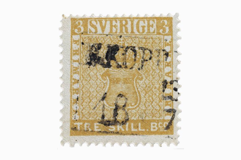 most valuable stamps swedish treskilling yellow - Luxe Digital