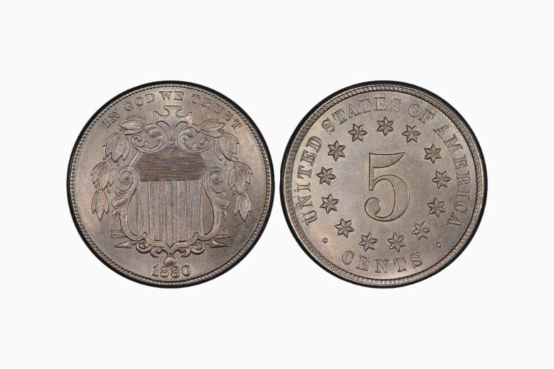 most valuable nickels 1880 shield nickel - Luxe Digital