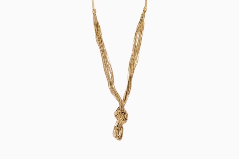 best necklaces women aurelie bidermann miki knotted long necklace review - Luxe Digital