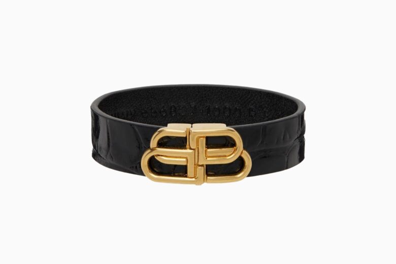 best bracelets women balenciaga black croc bb thin bracelet review - Luxe Digital