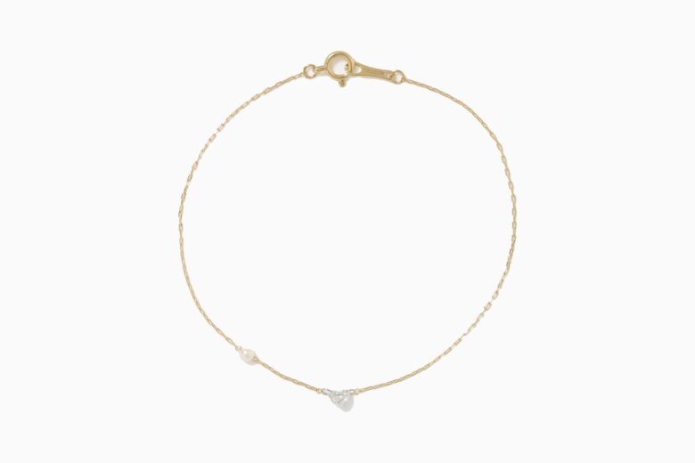 best bracelets women mizuki 14 karat gold pearl and diamond bracelet review - Luxe Digital