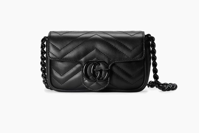 BEMYLV Leather Chain Belt Bag for Women Black