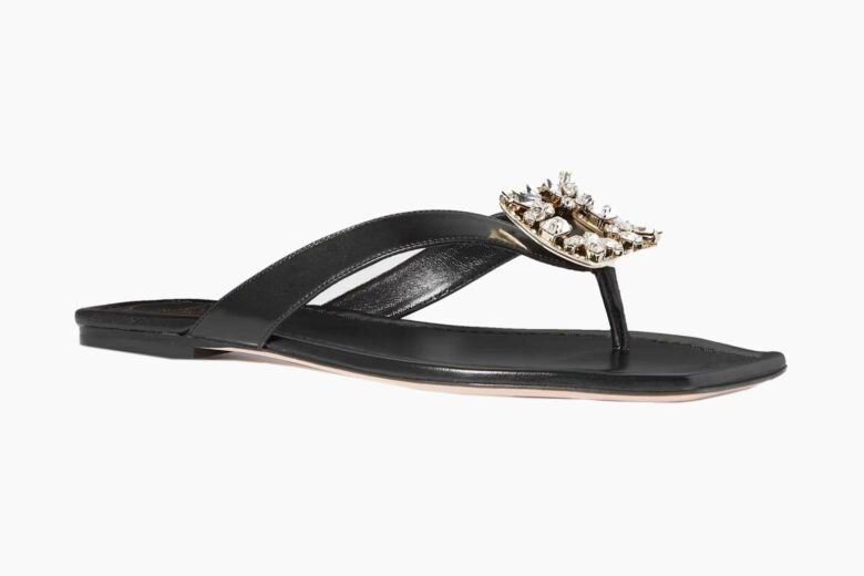 Black designer flip flops hot sale