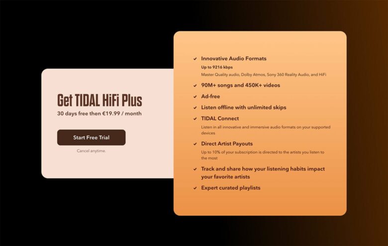 Tidal review music hifi plus plan - Luxe Digital