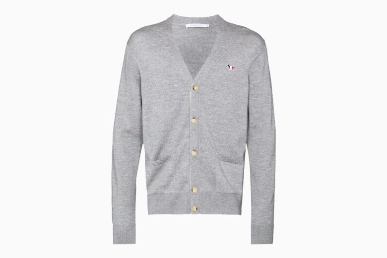 best cardigan sweaters men maison kitsune embroidered review - Luxe Digital
