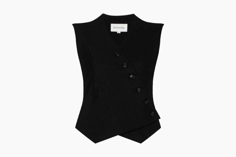 best suit vests women frankie shop maesa asymmetric vest review - Luxe Digital