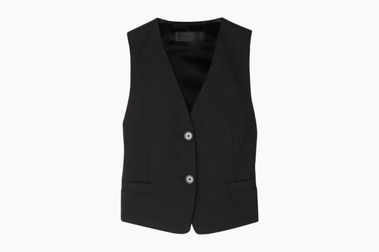 best suit vests women helmut lang open back twill vest review - Luxe Digital