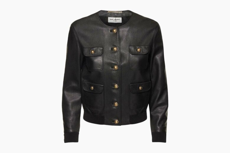 Saint Laurent Leather Collared Utility Jacket