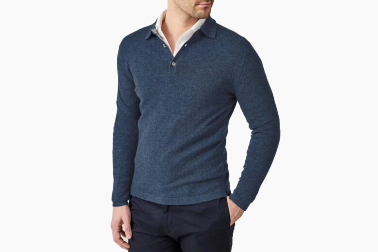 best sweaters men luca faloni pure cashmere polo sweater review - Luxe Digital