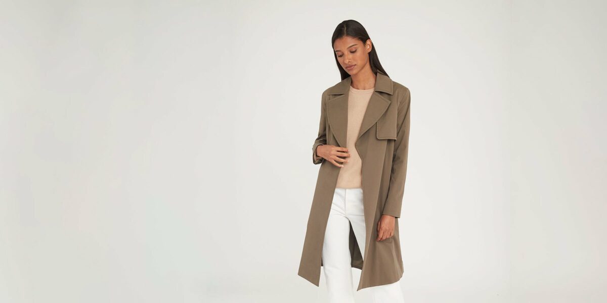 Womens Clothing Coats Raincoats and trench coats Ferragamo Silk Technical Fabric Trench in Natural 