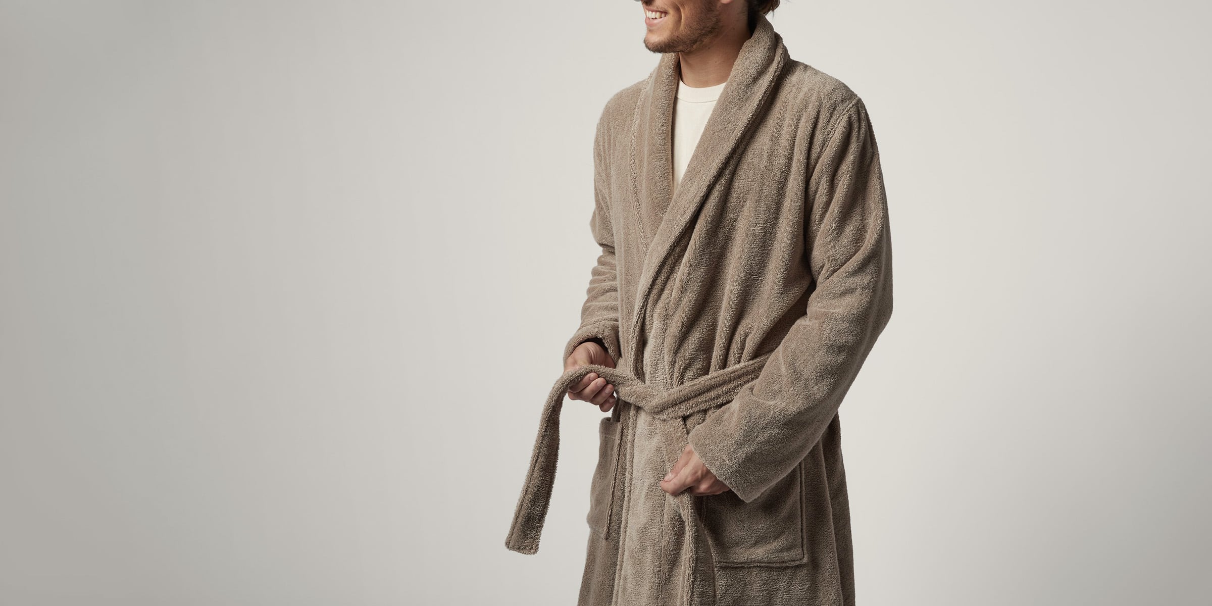 Men's super soft navy fleece dressing gown with hood | Savile Row Co