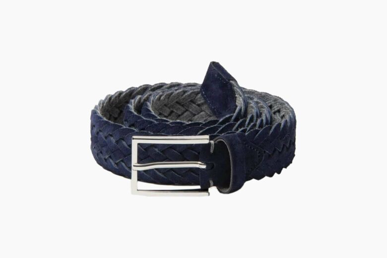 luca faloni autumn winter 2022 italy woven suede belt - Luxe Digital