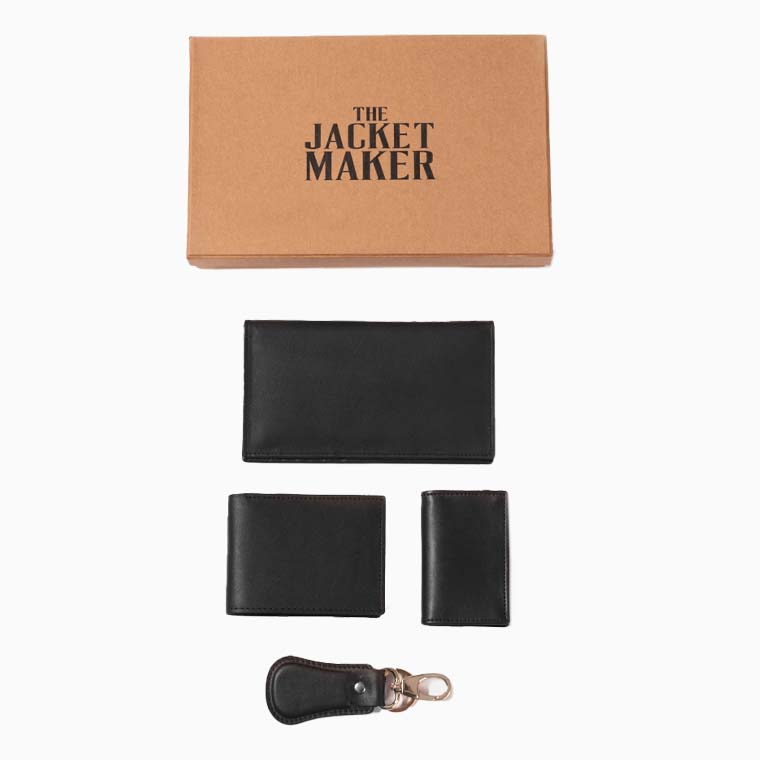 best luxury gift men ideas him the jacket maker timeless taylen black leather gift set - Luxe Digital
