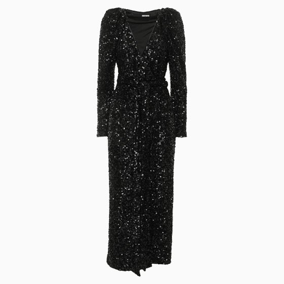 luisaviaroma party outfit women rotate bridget embellished wrap long dress - Luxe Digital