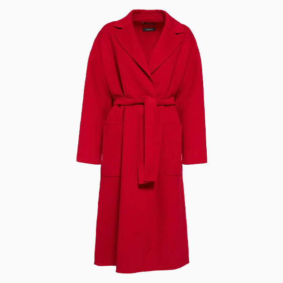 luisaviaroma party outfit women s max mara nina belted wool long coat - Luxe Digital