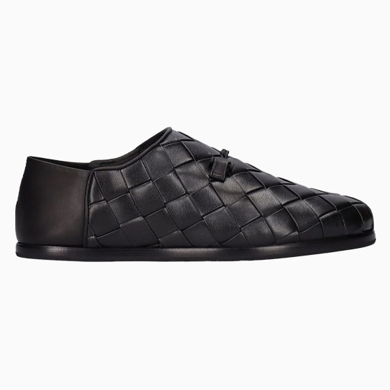 luisaviaroma party outfit men hyusto sly man intreccio leather slippers - Luxe Digital