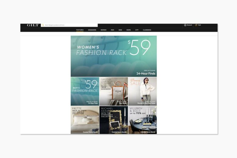 luxury private sales discount websites gilt - Luxe Digital