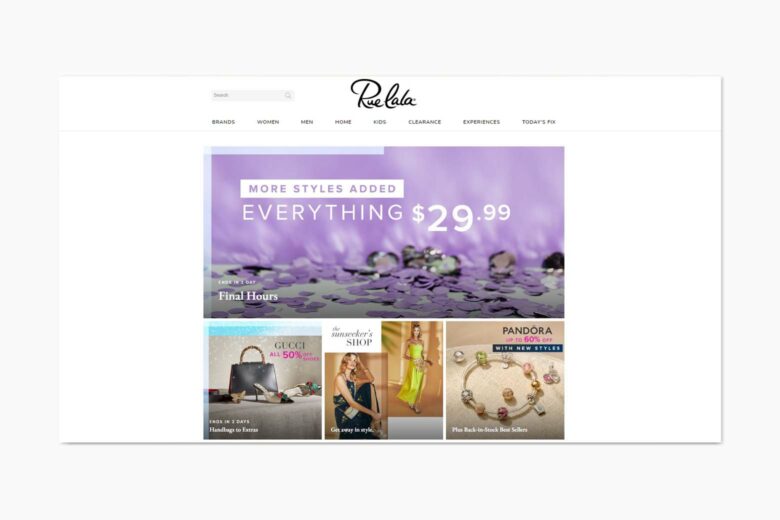 best online shopping sites women rue la la - Luxe Digital