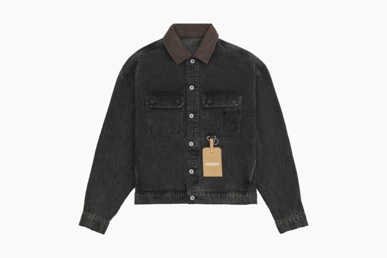 Represent Monogram-pattern Four-pocket Denim Jacket in Gray for