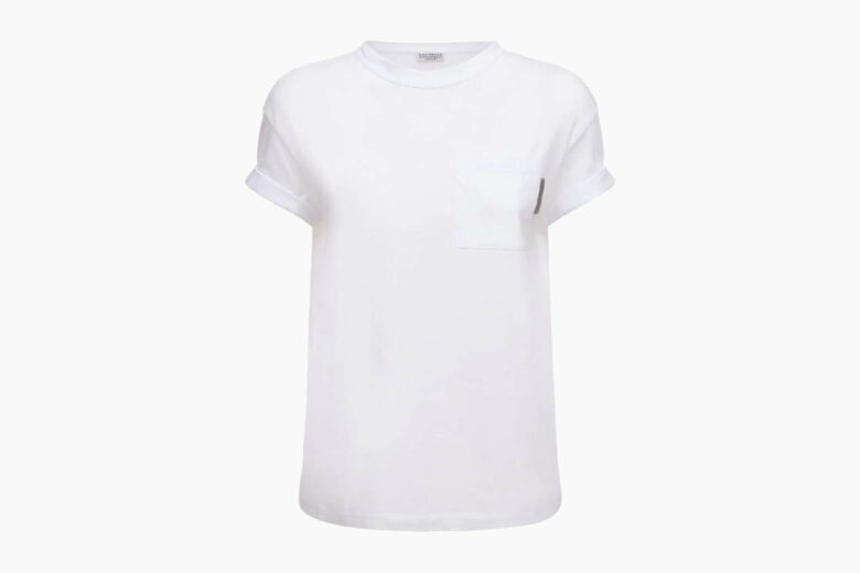 best white t shirt women brunello cucinelli - Luxe Digital