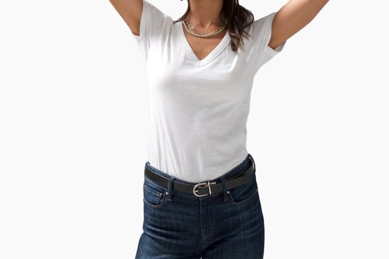 best white t shirt women WHBM - Luxe Digital