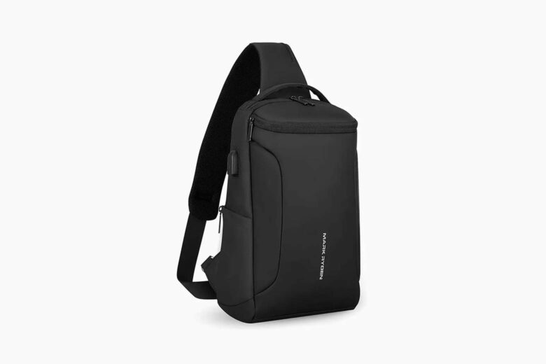 Hard Shell Sling Crossbody Bag Shoulder Bags for Men Black USB Charging  Crossbody Bags Water Repellent Casual Travel Messenger Bag