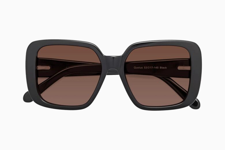 Oversized rectangular sunglasses in dark brown injection