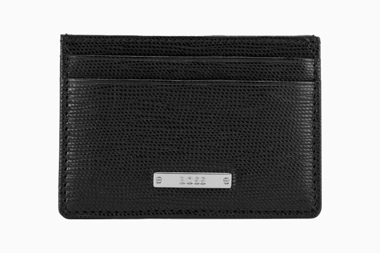 BOSS by HUGO BOSS Signature Leather Zipped Card Holder in Black for Men